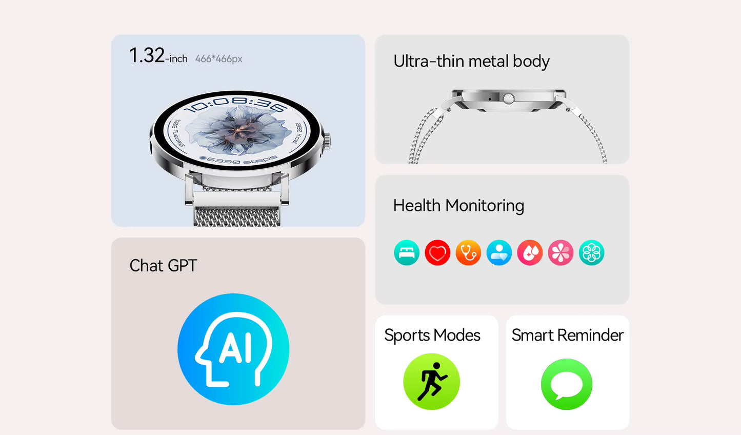 Smart Watch with Heart Rate, SpO2, 3ATM for Swimming, Running & Daily Wear
