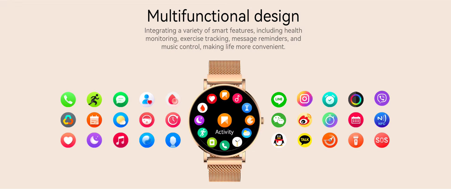 Smart Watch with Heart Rate, SpO2, 3ATM for Swimming, Running & Daily Wear